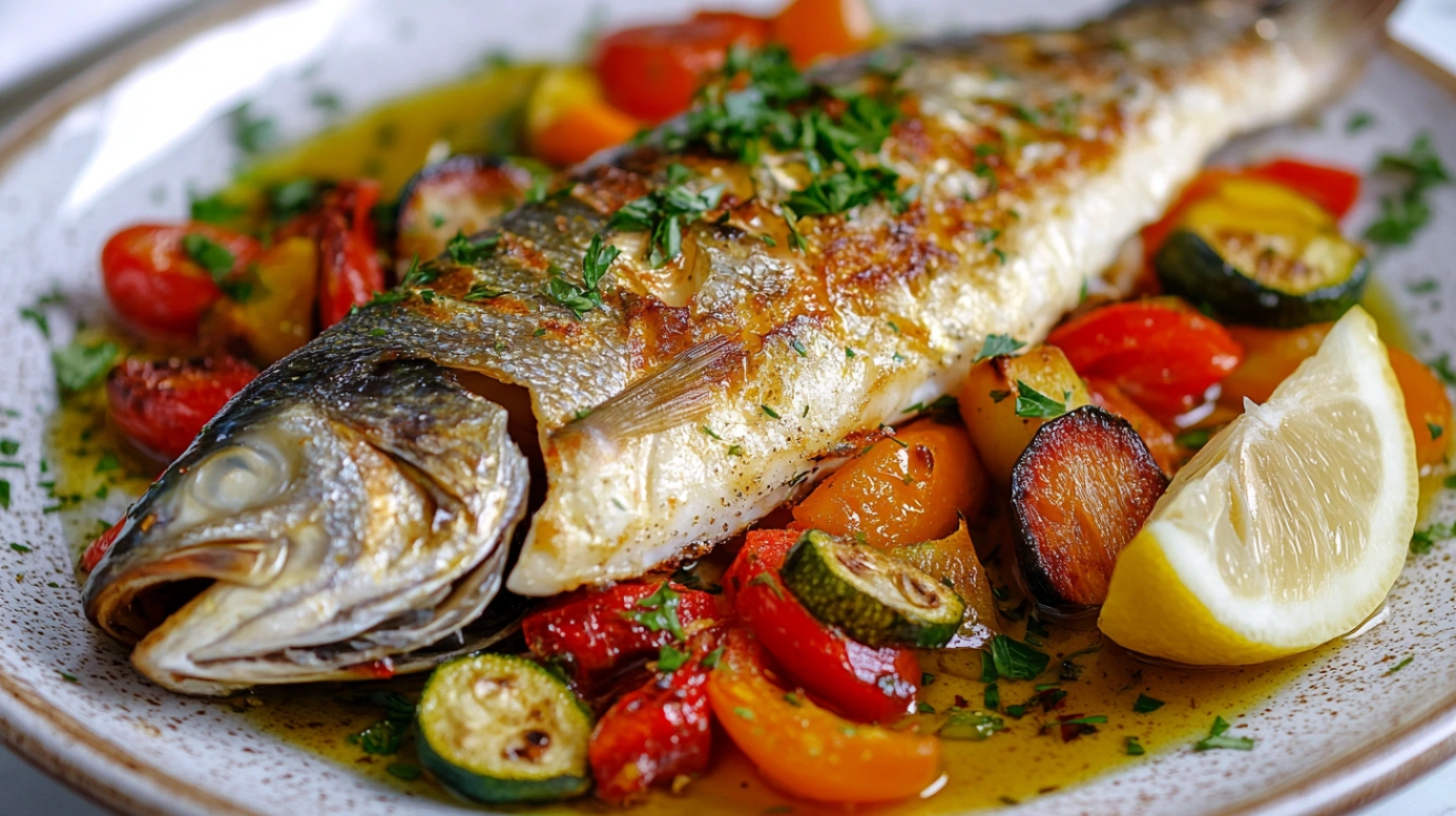 Запечена риба з овочами